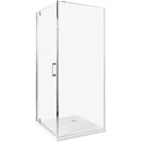 Beliani DARLI Duschkabine 80 x 185 cm Silber Sicherheitsglas