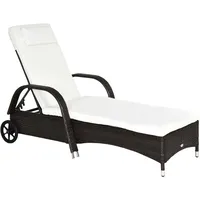 Outsunny Sonnenliege 200 x 73 x 103 cm Beige/Braun/Mehrfarbig