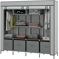 Homcom Stoffschrank 166 x 169,5 x 42,5 cm grau