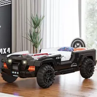 JVmoebel Kinderbett Schwarzes Autobett 90 x 200 cm Kunststoff