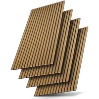Juskys Wandpaneele Akustik Eiche Natur Dunkel 4 St. 120