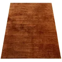 KADIMA DESIGN Teppich Kurzflor waschbar Unifarben Wohnzimmer schmutzabweisend Kupfer