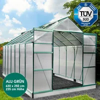Brast Gewächshaus Alu Grün 6 mm 10,83 m2