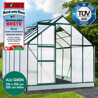 Brast Gewächshaus Aluminium Grün HKP 6 mm 7,75 m2