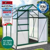 Brast Gewächshaus Alu Grün HKP 6 mm 3,61 m2