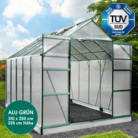 Brast Gewächshaus Aluminium Grün ESG 6 mm 7,75 m2