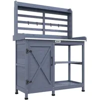 Outsunny Pflanztisch 112 x 47 x 146 cm grau