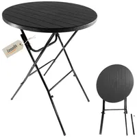 Lemodo Stehtisch klappbar 80x110 cm schwarz Holz-Optik, Kunststofftischplatte