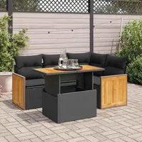 VidaXL Garten-Lounge-Set 5-tlg. schwarz
