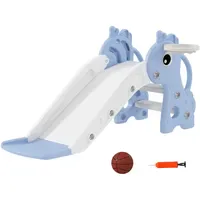 Aiyaplay Kinderrutsche mit Basketballkorb 106 x 51,5 x 52