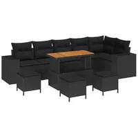 VidaXL Garten-Sofagarnitur Loungesofa schwarz