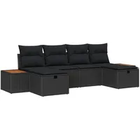 VidaXL Garten-Sofagarnitur Loungesofa schwarz