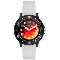 S.Oliver Quarzuhr SO-4502-PQ 34 mm Silikonarmband Schwarz/Weiß