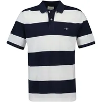 GANT Herren Poloshirt - BLOCK STRIPE POLO, Kurzarm, Knopfleiste,