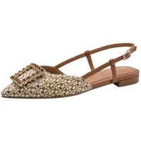 TAMARIS Damen Sling Pump mit Blockabsatz, beige, 38 EU