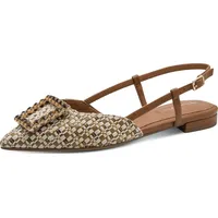 TAMARIS Damen Sling Pump mit Blockabsatz, beige, 39 EU