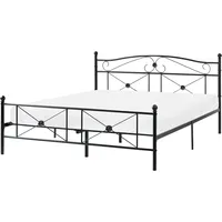 Beliani Bett, mit Lattenrost 160 x 200 cm schwarz