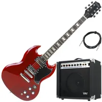 Rocktile Pro S-Red E-Gitarre HC AK20GR SET