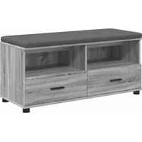 VidaXL Flurbank mit Kissen mit Regal Graues Sonoma 100