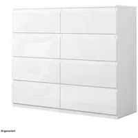 Hti-Living Kommode Kenji 8 Schubladen Hochglanz Weiß