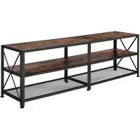 Tectake tectake® TV-Regal, Industrial Style, 3 offene Etagen, seitliche