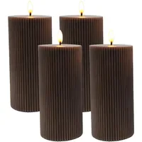 Relaxdays LED Kerzen 4er Set 18 cm braun