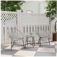 Outsunny Polyrattan Set 3-tlg. Grau