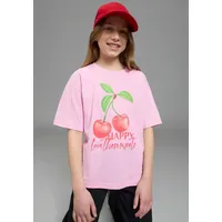 Kidsworld T-Shirt "Shirt mit Kirschen-Print", Mädchen, Gr. 140/146, pink,