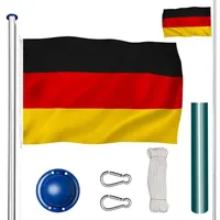 Tectake tectake® Aluminium Fahnenmast wetterfest, 6,25 m, inklusive Seilzug