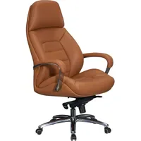 FineBuy Chefsessel Echtleder Beige