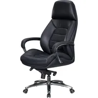 FineBuy Echtleder Schwarz