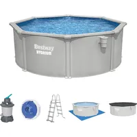 BESTWAY Hydrium Stahlwandpool Komplett Set Ø 366 x 122