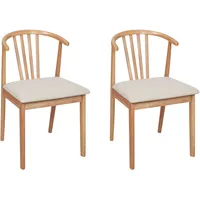 Beliani Esszimmerstuhl Craig Polyester beige 2er Set