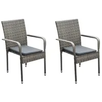 Merxx Barcelona Gartensessel 2er Set  grau