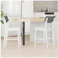 VidaXL Esszimmerstuhl Massives Gummiholz weiß 2er Set