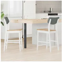 VidaXL Esszimmerstuhl Massives Gummiholz weiß 2er Set