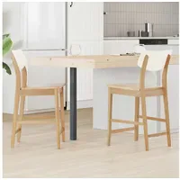 VidaXL Esszimmerstuhl Massivholz beige 2er Set