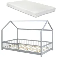 [en.casa] Hausbett Hesel 120 x 200 cm Kiefer grau