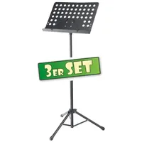 Pronomic OS-01P Orchesterpult Lochblech mit Notenklemmen, 3x Set