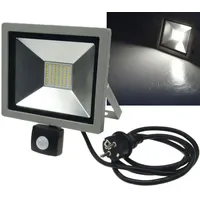 ChiliTec LED Fluter SlimLine 30W IP44 2960lm Bewegungsmelder Grau/Silber
