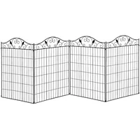 Outsunny Zaun-Set 365 x 112 cm Schwarz/Metall