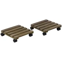 Outsunny Pflanzenständer 30 x 30 x 7 cm Braun