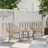 Outsunny Polyrattan Set 3-tlg. Beige