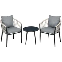 Outsunny Gartenmöbel-Set 7-tlg. Grau