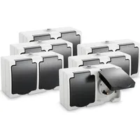 Greate. Aufputz Schuko Steckdose 2fach - 6er Pack