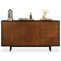 Idimex Sideboard 135 x 71 x 41 cm Schwarz/Kastanie