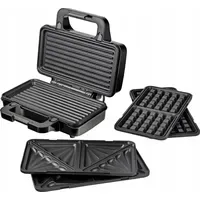 Mamuth 3-in-1 XXL Sandwichmaker 900 W mit Wechselplatten,