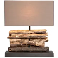 Levandeo Tischlampe Treibholz Braun 2 St.