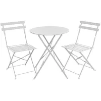 Svita Berlin Bistro-Set 3-teilig Gartenset Garnitur Metall-Möbel Stuhl Tisch