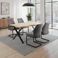 Hela Essgruppe HELA "ILLER Tisch 140x90 cm", wildeiche, schwarz,